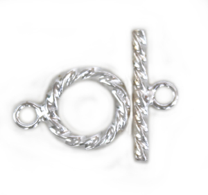 FN Twisted Toggle Clasp Sterilng Silver 9.5 mm 1pcs