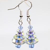 Xmas Crystal Tree earrings kit - Frozen  1 pair