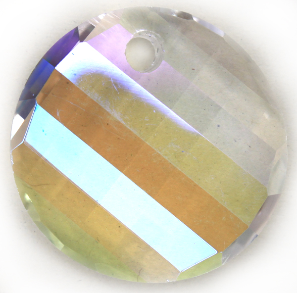 chp Twisted Coin Crystal AB 28mm 1pcs