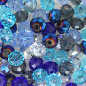 ch doughnut blue mix 6x4mm 100pcs