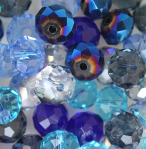 ch doughnut blue mix 8x6mm 100pcs