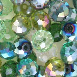 ch doughnut green mix 8x6mm 100pcs