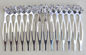 Metal Hair Comb with ZigZag rhinestones 1pcs