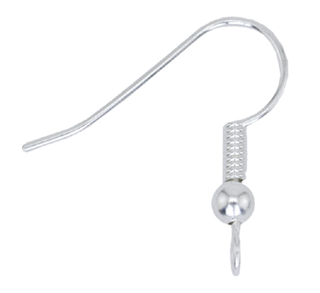 FN ER101 Fish Hook Ball & Spring Silver pl. 20pcs