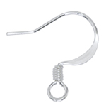 FN ER102 Fish Hook Earwire With Spring Sterilng Silver 2pcs (1 pair)