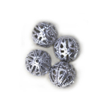 MB132 Silver pl. Round Filigree 6mm 20pcs