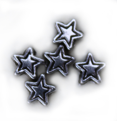 MB203 Ant. Silver Star 4.5 x 4.5mm 20pcs