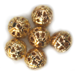 MB132 Gold pl. Round Filigree 6mm 20pcs