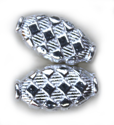 MB242 Silver pl. Oval Bd 16.5x9mm 6pcs