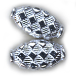 MB242 Silver pl. Oval Bd 16.5x9mm 6pcs