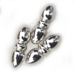 MB128 Silver pl. Bow Bd 15x4mm 15pcs