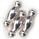 MB129 Silver pl. Tube 14x5mm 15pcs