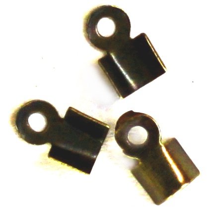 FN NE009 Fold Over Cord End Ant Brass Sm 50pcs