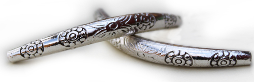 MB229 Silver pl. bugle 47x5mm 2pcs