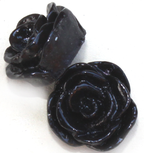 OB011 Black Rose 13mm 5pcs