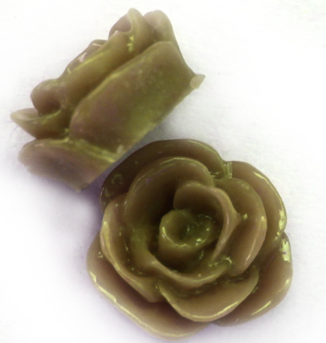 OB011 Khaki Rose 13mm 5pcs