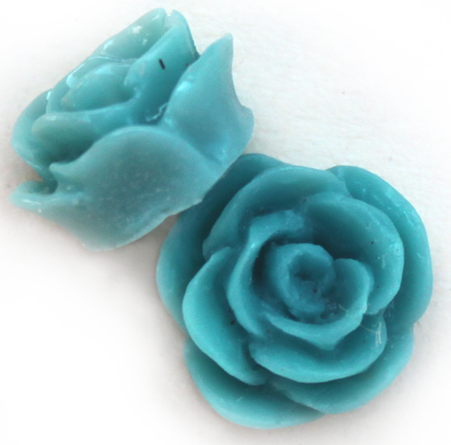 OB011 Turquoise Rose 13mm 5pcs