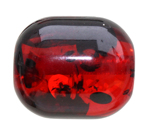 ob018 Large Resin Tube Bead Red 27x23.5mm 1pcs