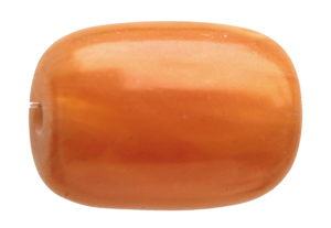 ob022 Medium Resin Tube Bead Orange 22x16mmmm 1pcs