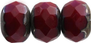 151 00046 93220/86800 Red Velvet Bevelled 9mm 25 pcs